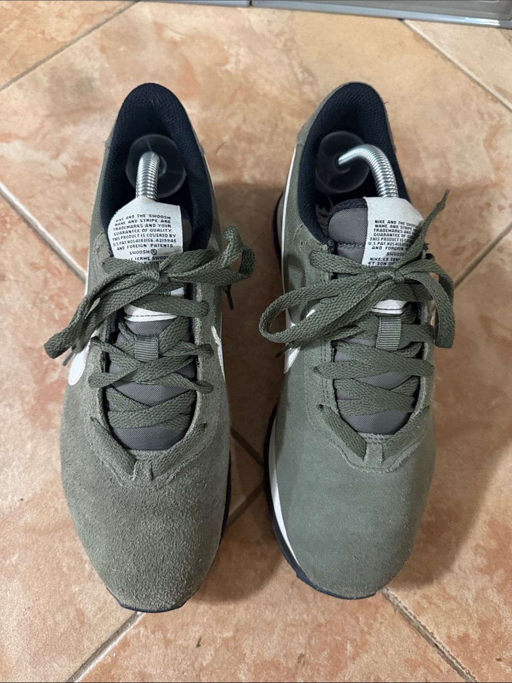 Nike Women's Olive Green Suede Low-Top Sneakers with Black Accents - Picture 5 of 6